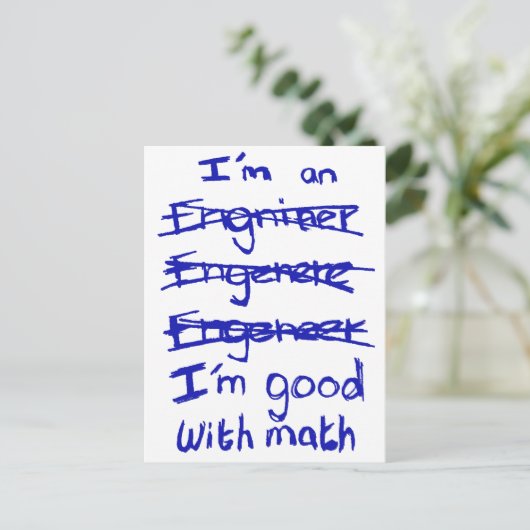 Carte Postale I'm à Engineer, I'm Good With Math Postcards (Debout devant)