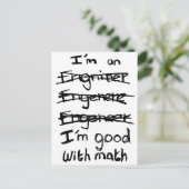 Carte Postale I'm à Engineer, I'm Good With Math Postcards (Debout devant)
