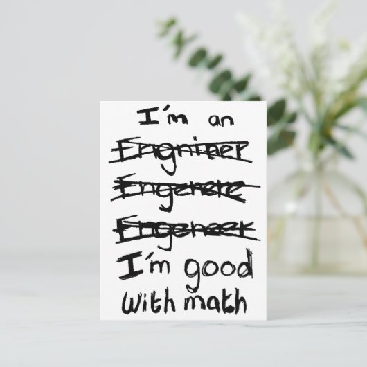 Carte Postale I'm à Engineer, I'm Good With Math Postcards (Debout devant)