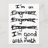 Carte Postale I'm à Engineer, I'm Good With Math Postcards (Devant)