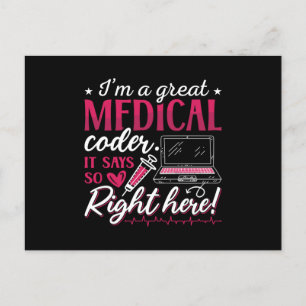 Carte Postale I'm A Great Medical Coder ICD Coding Programmer