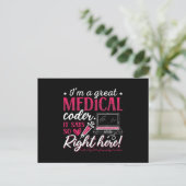 Carte Postale I'm A Great Medical Coder ICD Coding Programmer (Debout devant)