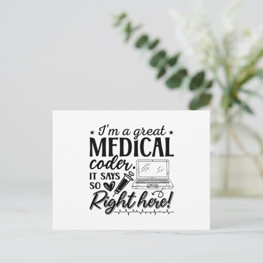 Carte Postale I'm A Great Medical Coder ICD Programmer Coding (Debout devant)