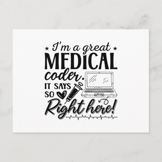 Carte Postale I'm A Great Medical Coder ICD Programmer Coding (Devant)