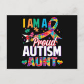 Carte Postale I'm a Proud Autism Aunt Autism Awareness Puzzle Pi (Devant)