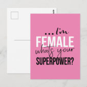 Carte Postale Im Female Whats Your Superpower (Devant / Derrière)