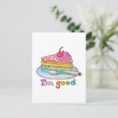 Carte Postale I'm Good, Kawaii Cartoon Rainbow Cake Postcard (Debout devant)