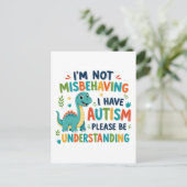 Carte Postale I'm not misbehaving I have autism (Debout devant)