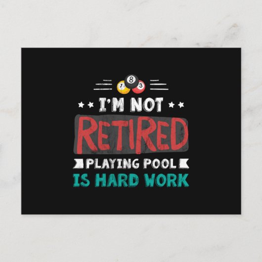Carte Postale IM Pas Retraité Jeu Pool Est Un Hobby De Travail D (Devant)