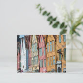 Carte Postale Image abstraite Tyske Bryggen maisons en bois Berg (Debout devant)