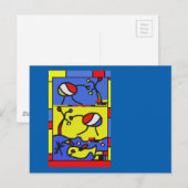 Carte Postale Image avec art moderne poisson (Devant / Derrière)