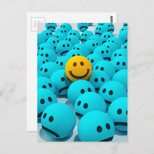 Carte Postale Image d'amusement de visage (Devant / Derrière)