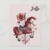 Carte Postale Image de cheval de carrousel fantaisiste (Devant)