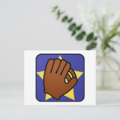 Carte Postale Image de dessin animé sports gant de baseball étoi (Debout devant)