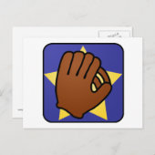 Carte Postale Image de dessin animé sports gant de baseball étoi (Devant / Derrière)