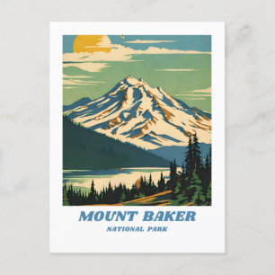 Carte Postale Image de la forêt nationale Mount Baker Retro déc