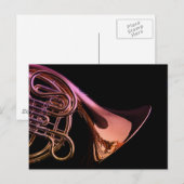 Carte Postale Image de l'instrument de musique de la Corne franç (Devant / Derrière)