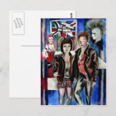 Carte Postale image de mode rock punk (Devant / Derrière)