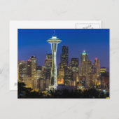 Carte Postale Image de Seattle Skyline le matin. (Devant / Derrière)