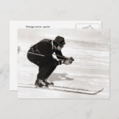 Carte Postale Image de ski vintage, Course pour la finale (Devant / Derrière)