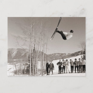 Carte Postale Image de ski vintage, Tricks sur skis