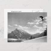 Carte Postale Image de ski vintage, Voler dans l'air (Devant / Derrière)