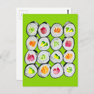 Carte Postale Image de sushi mignon