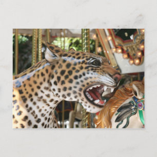 Carte Postale Image de tête de jaguar animal carousel
