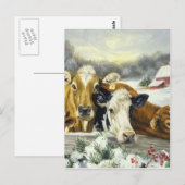 Carte Postale Image de vache vintage (Devant / Derrière)