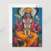 Carte Postale Image de Vishnu, dieu de l'harmonie et de la vérit (Devant / Derrière)