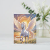 Carte Postale Image d'une ferme céleste à la licorne (Debout devant)