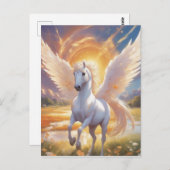 Carte Postale Image d'une ferme céleste à la licorne (Devant / Derrière)