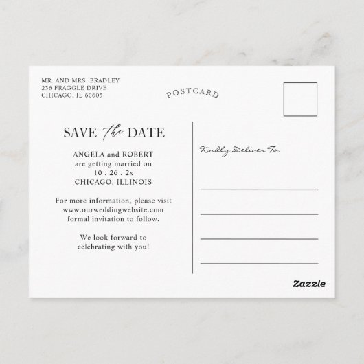 Carte Postale Image Emerald Green Gold Enregistrer la date (Dos)