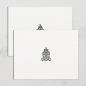 Carte Postale image en noir et blanc d'un design orné (Devant / Derrière)