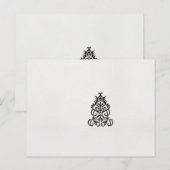 Carte Postale image en noir et blanc d'un design orné (Devant / Derrière)