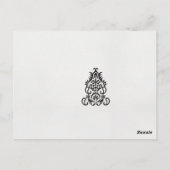 Carte Postale image en noir et blanc d'un design orné (Dos)