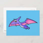 Carte Postale Image Mignonne D'Un Ptérodactyle Volant. (Devant / Derrière)