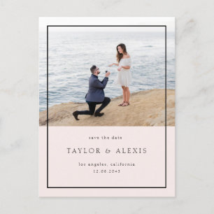 Carte Postale Image minimaliste rose vif Enregistrer la date