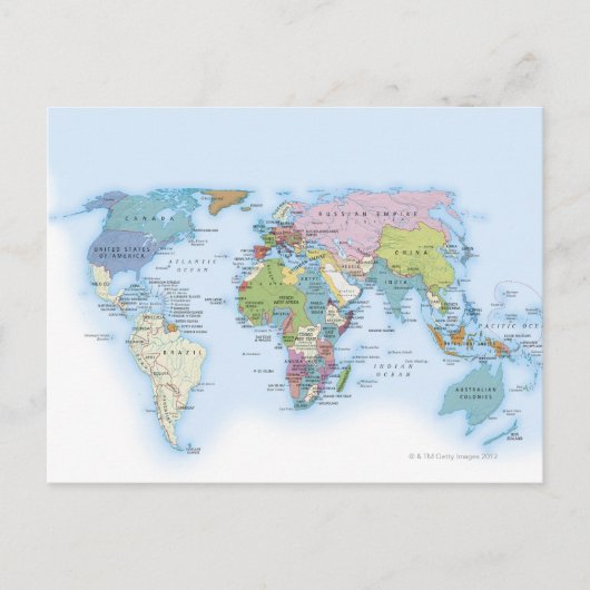 Carte Postale Image numérique du monde en 1900 (Devant)