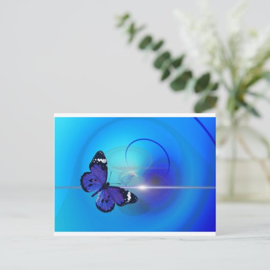 Carte Postale Image Papillon bleu (Debout devant)