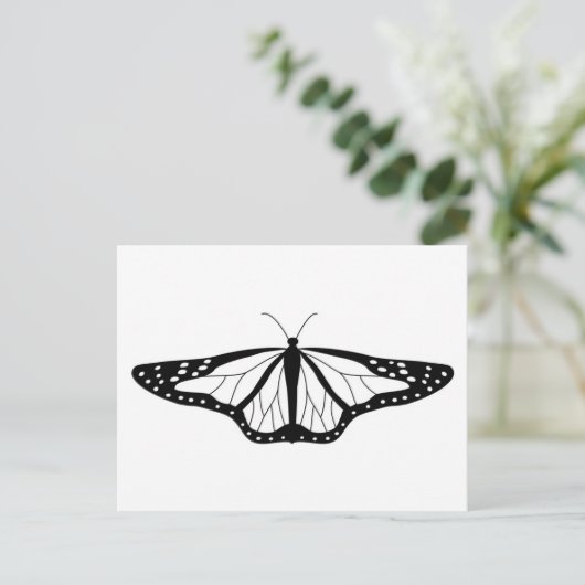 Carte Postale Image Papillon en noir et blanc (Debout devant)