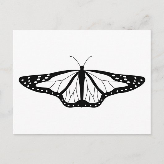 Carte Postale Image Papillon en noir et blanc (Devant)