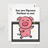 Carte Postale Image parfaite d'un pignon rose posant pour la cam (Devant / Derrière)