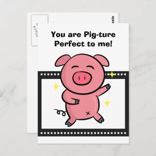 Carte Postale Image parfaite d'un pignon rose posant pour la cam (Devant / Derrière)