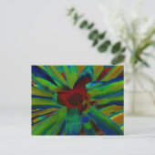 Carte Postale Image Plante bleu vert rouge broméliade (Debout devant)