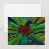 Carte Postale Image Plante bleu vert rouge broméliade (Devant / Derrière)