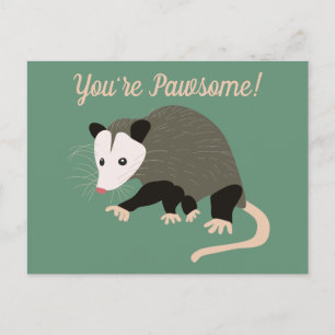 Carte Postale Image Possum vert message personnalisé