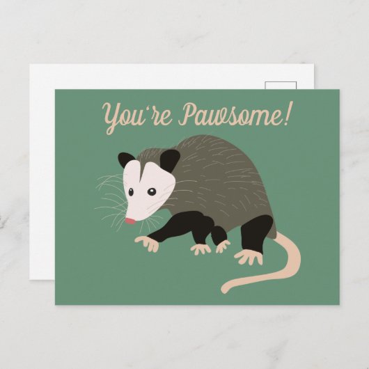 Carte Postale Image Possum vert message personnalisé (Devant / Derrière)