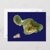 Carte Postale Image satellite de Landsat de Maui de l'espace (Devant / Derrière)