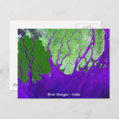 Carte Postale Image satellite du delta du fleuve Ganges - Inde (Devant / Derrière)